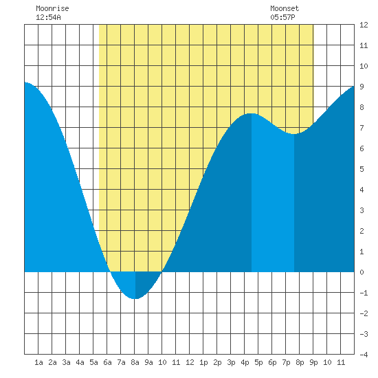 Tide chart for Whatcom Chief Ferry on 2025/07/20