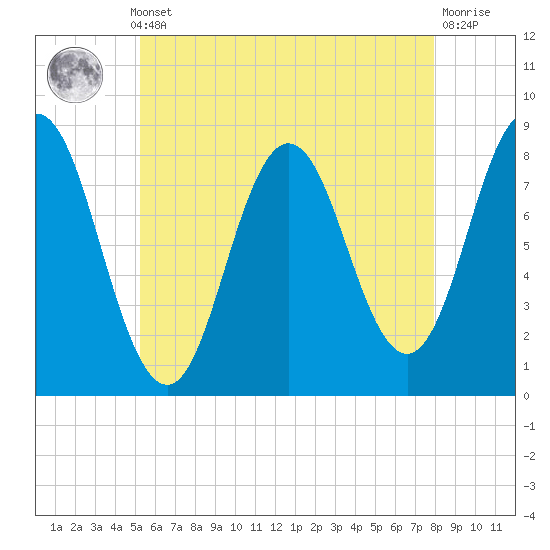 Tide chart for Mill Point, Sasanoa River on 2025/05/12