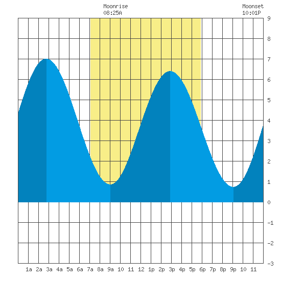 Gardiner tide chart for Friday, February 20, 2026
