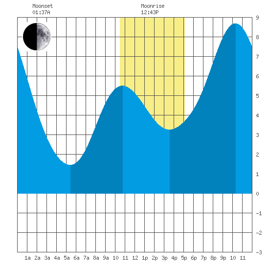 Hagemeister Island tide chart for Monday, January 6, 2025
