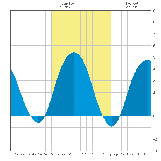 Harlem tide chart for Friday, January 31, 2025