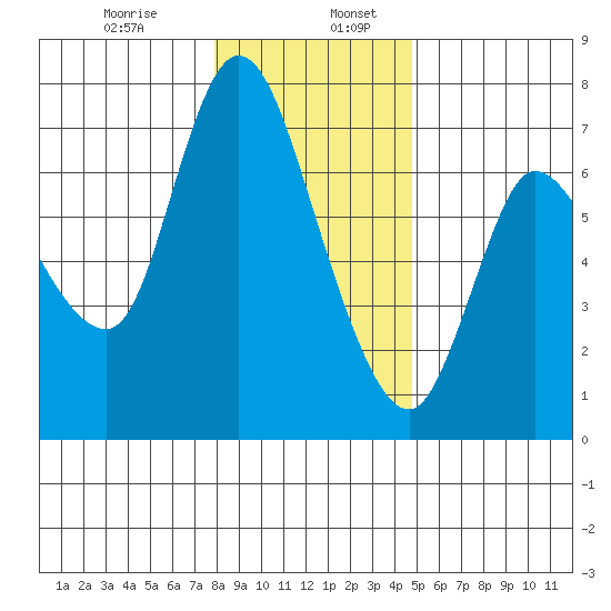 Altoona tide chart for Friday, January 8, 2021