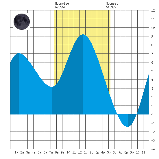Altoona tide chart for Monday, January 31, 2022