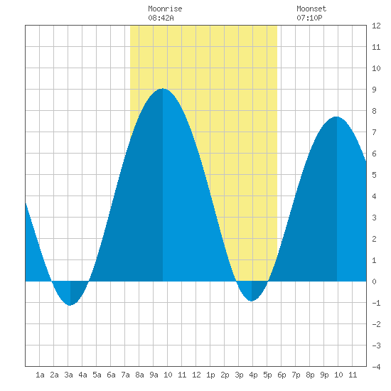 HW bridge South tide chart for Friday, January 12, 2024