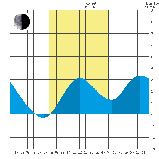 Whiskey Slough tide chart for Tuesday, November 11, 2025