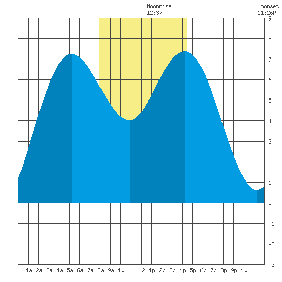 Rialto Beach tide chart for Saturday, December 7, 2024