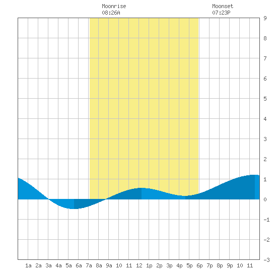 South tide chart for Friday, January 12, 2024