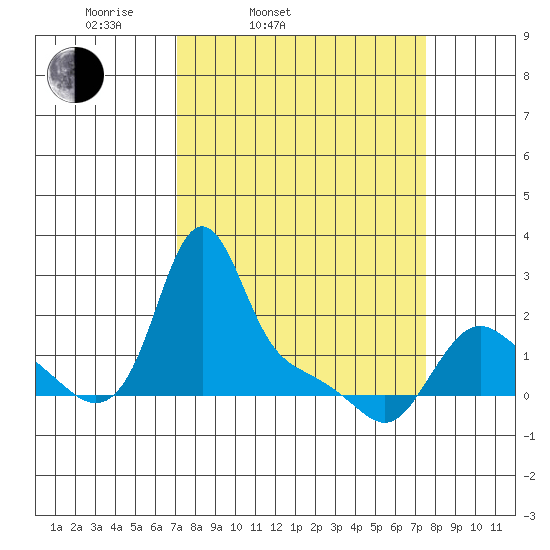 Longview tide chart for Thursday, March 24, 2022