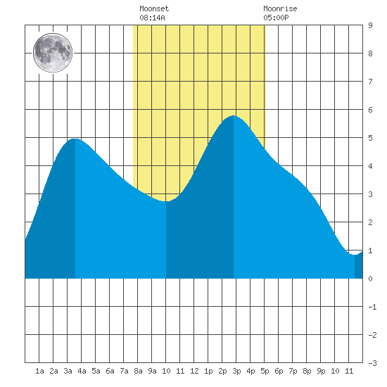 Longview tide chart for Thursday, January 25, 2024