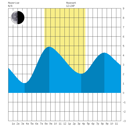 Longview tide chart for Thursday, December 11, 2025