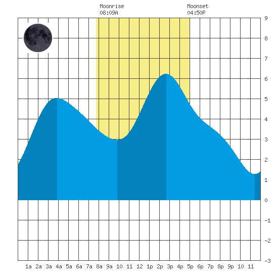 Longview tide chart for Sunday, January 18, 2026