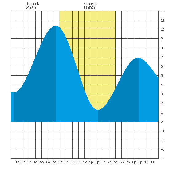 Markham tide chart for Friday, January 19, 2024