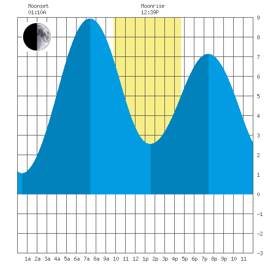 Marmot Island tide chart for Sunday, January 9, 2022