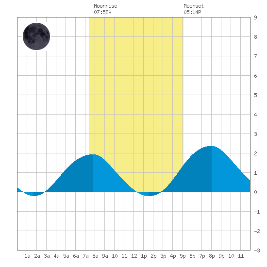 Marshall Hall tide chart for Thursday, January 11, 2024