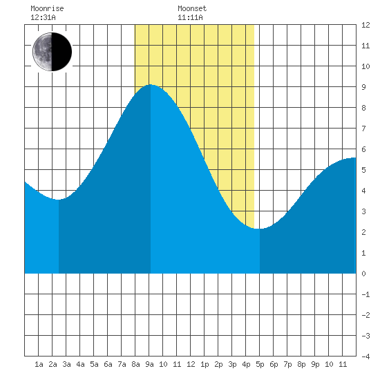 Fort Casey tide chart for Saturday, January 10, 2026