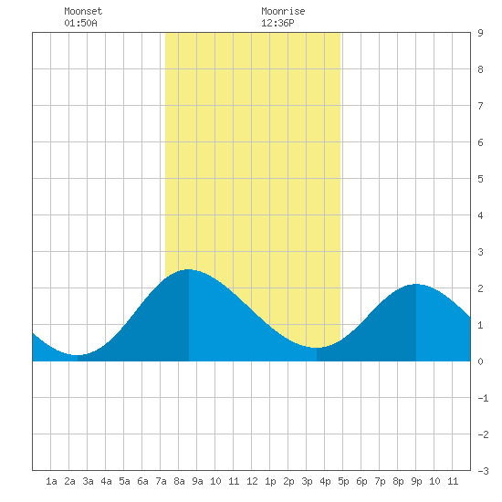 McCreedy's Creek tide chart for Monday, December 29, 2025