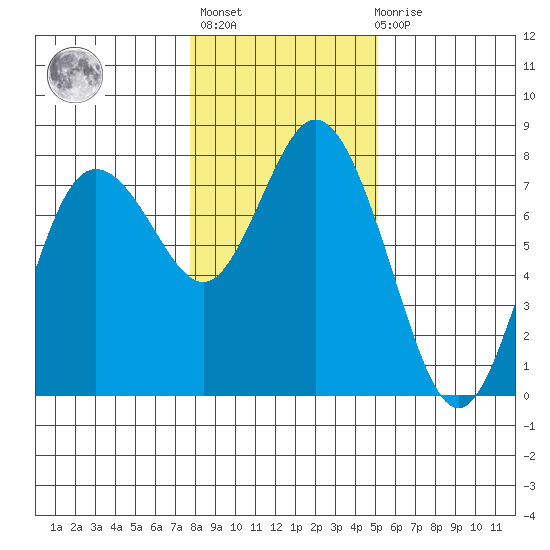 Montesano tide chart for Thursday, January 25, 2024