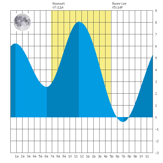 Bay Slough (West) tide chart for Friday, November 19, 2021
