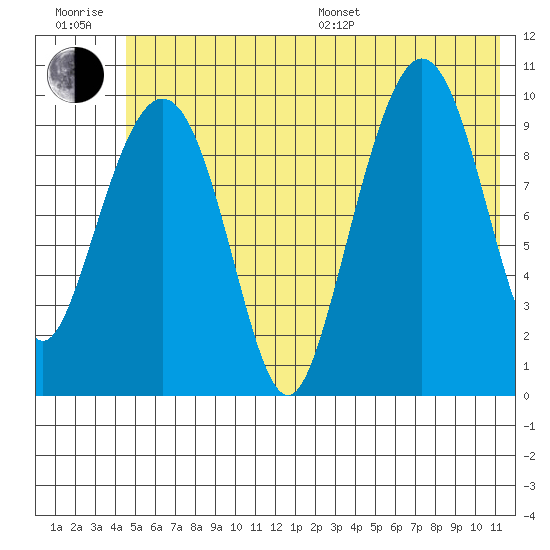 Naked Island tide chart for Sunday, July 9, 2023