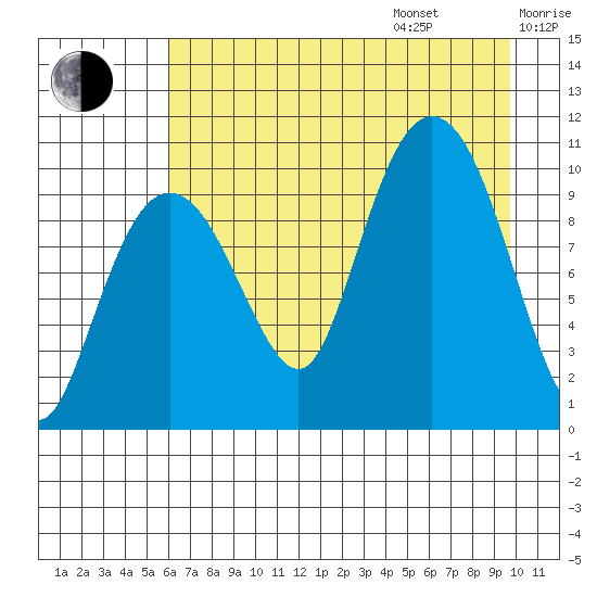 Naked Island tide chart for Friday, August 15, 2025