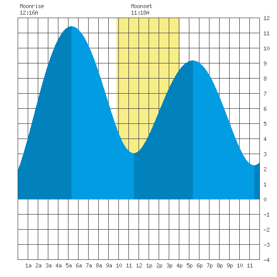 Naked Island tide chart for Friday, January 9, 2026