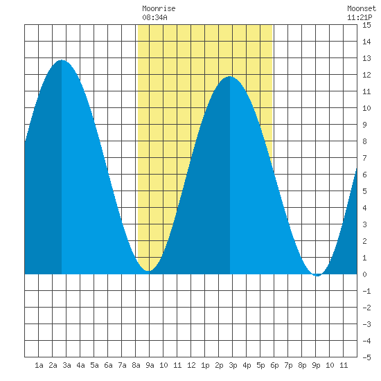 Naked Island tide chart for Friday, February 20, 2026