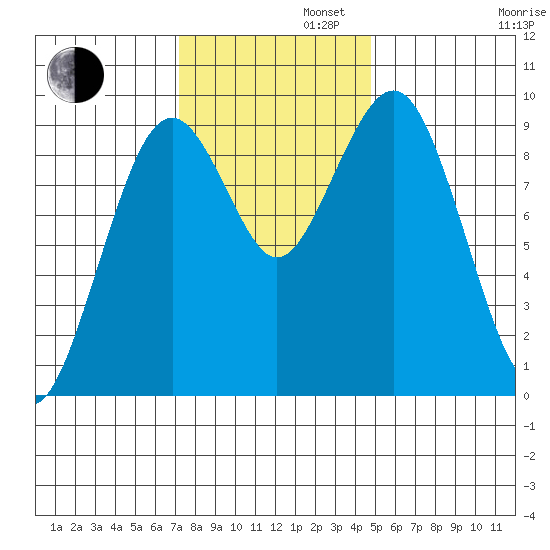 Willapa Bay 101 Bridge tide chart for Tuesday, November 11, 2025