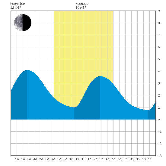 New Millford tide chart for Tuesday, January 21, 2025