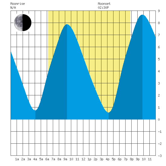 Newbold tide chart for Friday, August 19, 2022