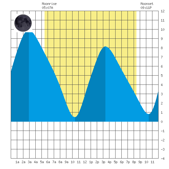 Newbold tide chart for Thursday, June 6, 2024