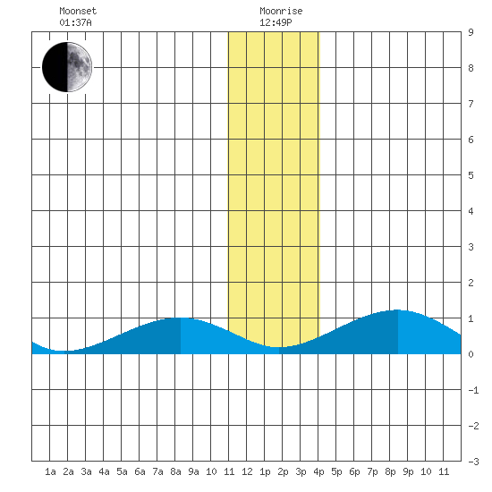 Niyrakpak Lagoon entrance tide chart for Sunday, January 9, 2022