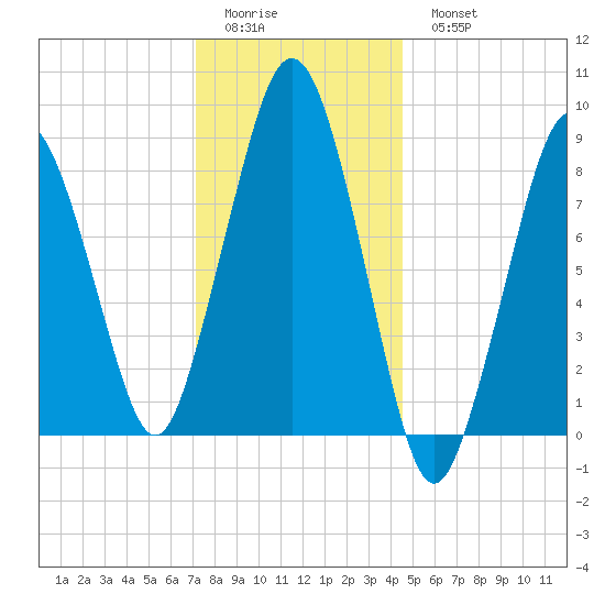 Nut Island tide chart for Friday, January 12, 2024