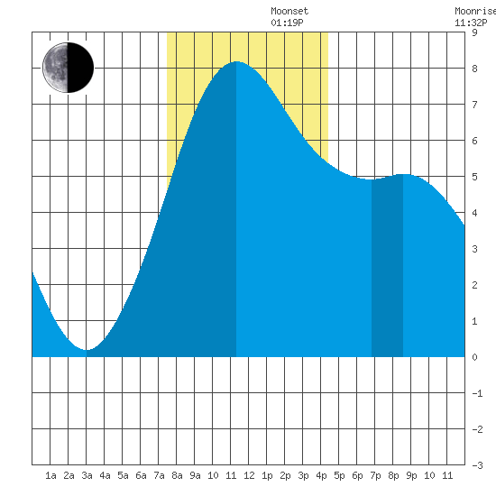 Orcas tide chart for Friday, November 22, 2024