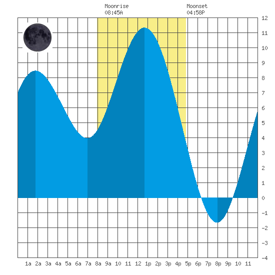 Palix River tide chart for Thursday, January 11, 2024