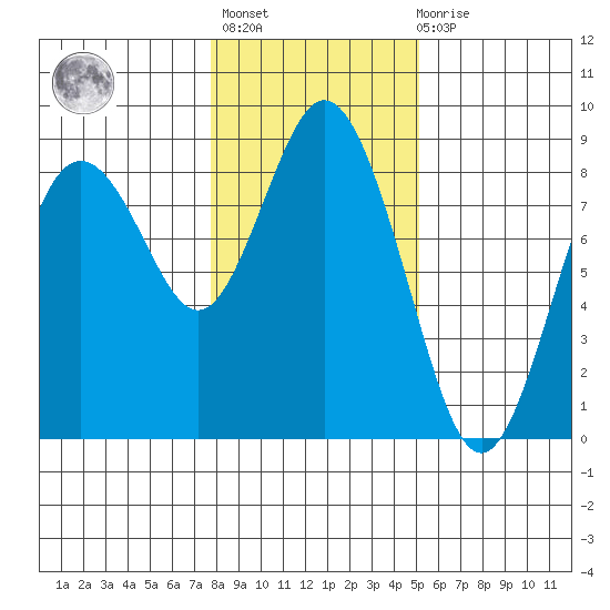 Palix River tide chart for Thursday, January 25, 2024