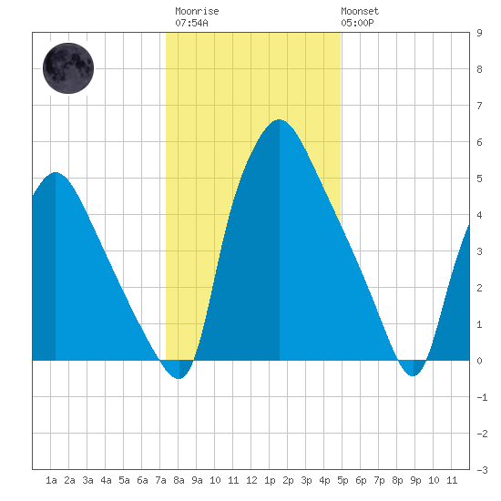 Pavonia tide chart for Thursday, January 11, 2024