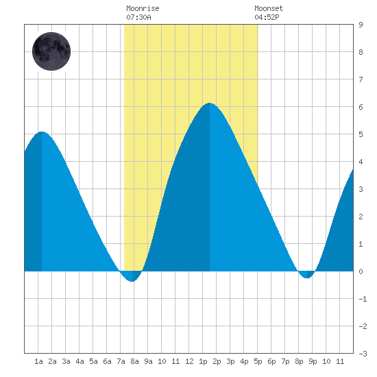 Pavonia tide chart for Sunday, January 18, 2026