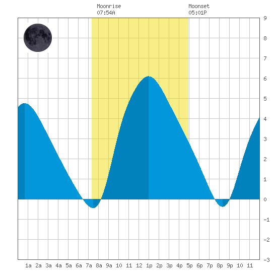 Penrose Avenue Bridge tide chart for Thursday, January 11, 2024