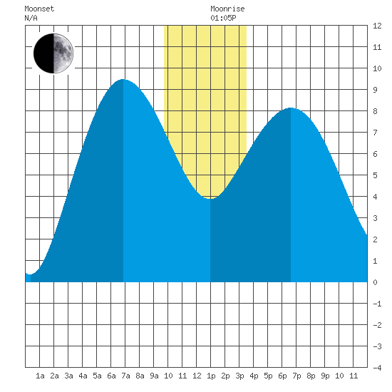 Pete Dahl Slough tide chart for Tuesday, December 19, 2023