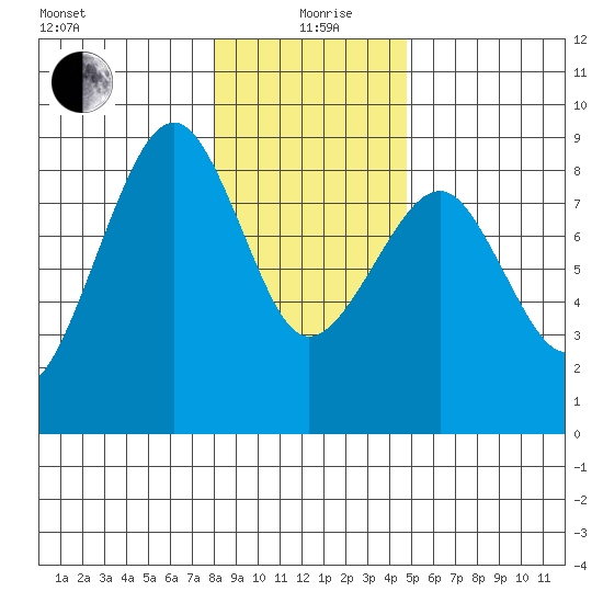 Ocean Shores tide chart for Sunday, January 9, 2022