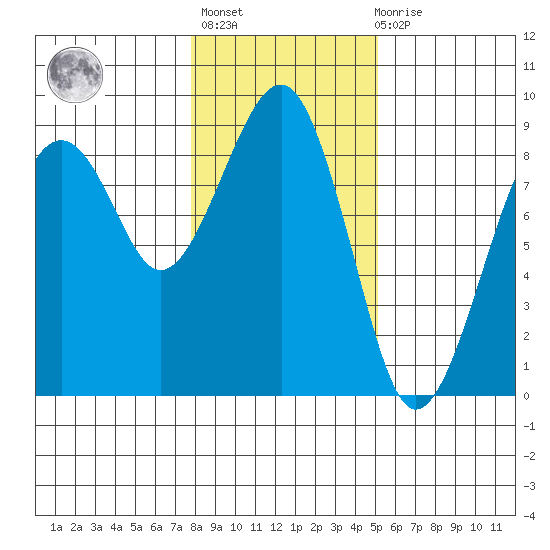 Ocean Shores tide chart for Thursday, January 25, 2024
