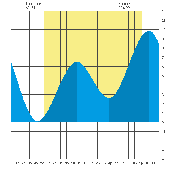 Ocean Shores tide chart for Thursday, June 11, 2026