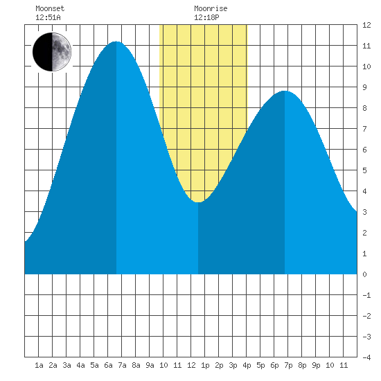 Port Chalmers tide chart for Sunday, January 9, 2022
