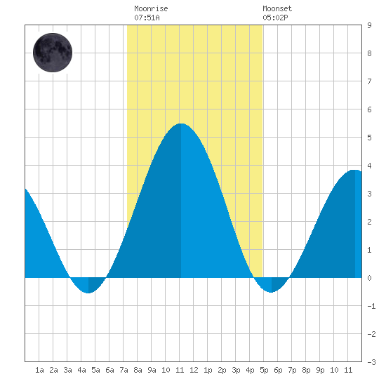 Port Elizabeth tide chart for Thursday, January 11, 2024