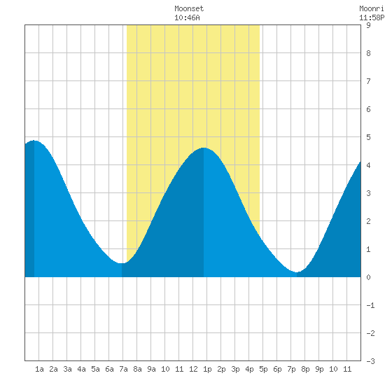 Port Elizabeth tide chart for Friday, January 9, 2026