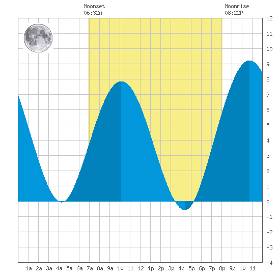Below Spring Bluff tide chart for Monday, August 19, 2024