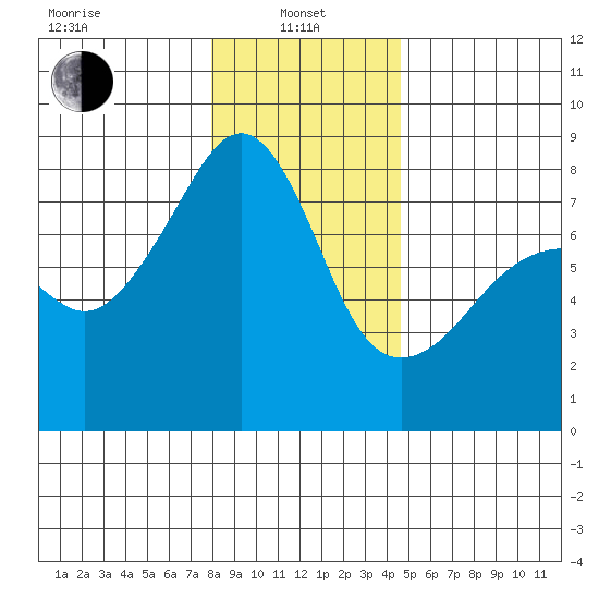 Port Townsend tide chart for Saturday, January 10, 2026