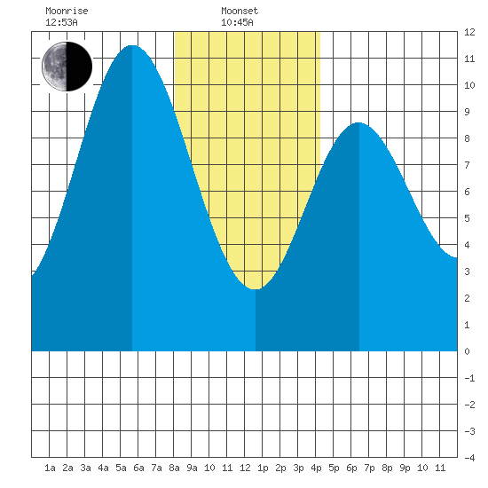 Port Walter tide chart for Tuesday, January 25, 2022