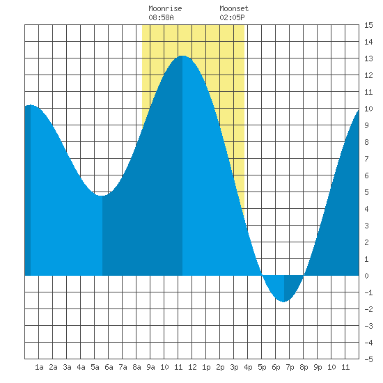 Port Walter tide chart for Wednesday, January 10, 2024