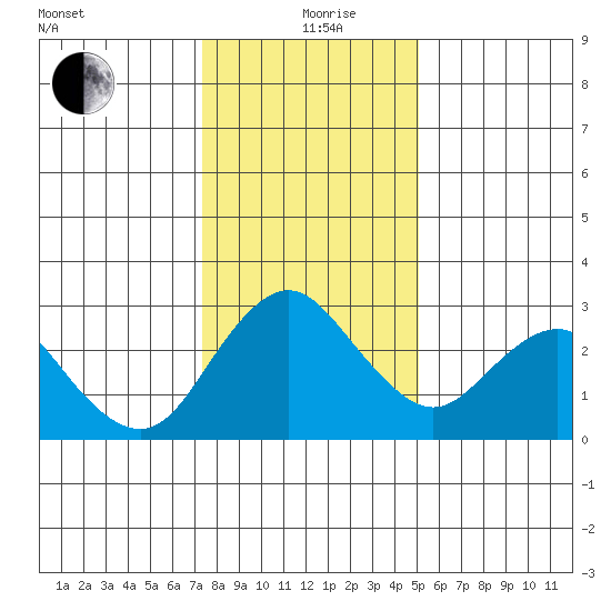 Prisoners Point tide chart for Sunday, January 9, 2022